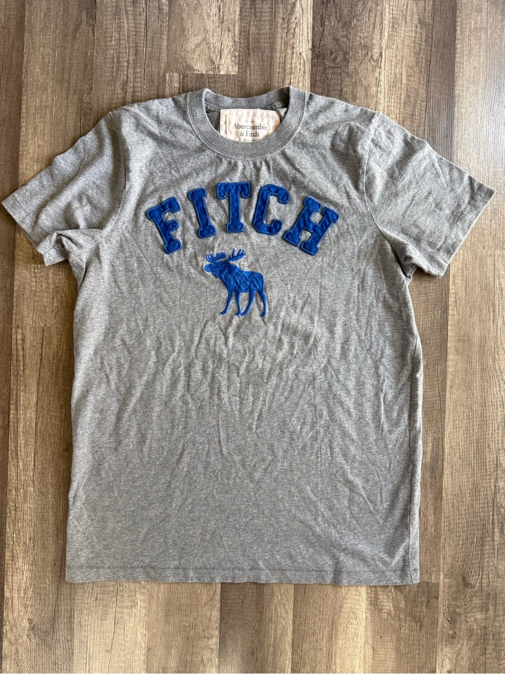 Abercrombie & Fitch Shirt Vintage Men’s Gray FITCH Muscle Tee Size Large Moose